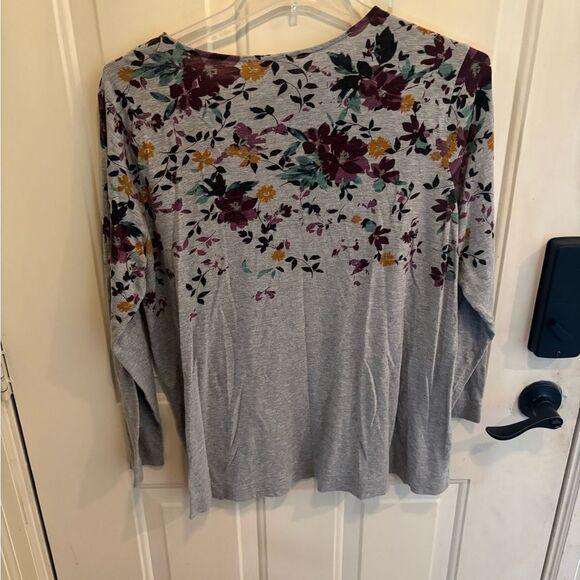 J. Jill Multicolor Floral Gray Sweatshirt - Picture 5 of 5
